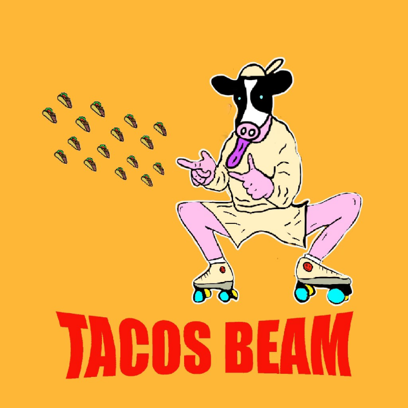 牛がタコスを発射している画像